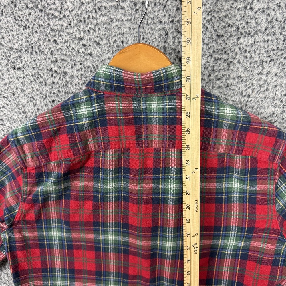 Abercrombie & Fitch Shirt Mens Medium Red Plaid Flannel Button Up Long Sleeve - Picture 11 of 14